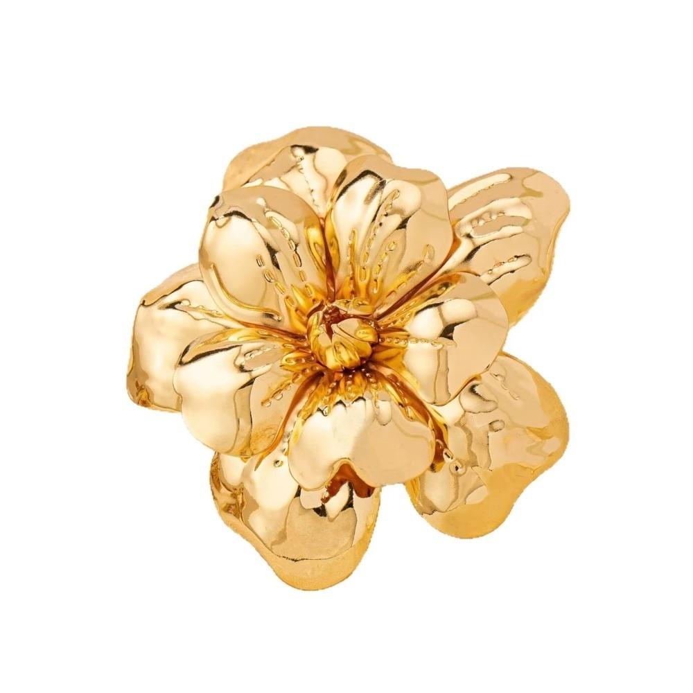 Large Flower Brooch Golden Collar Accessory Fashion Women Brooch  For Party Wedding Daily Wear