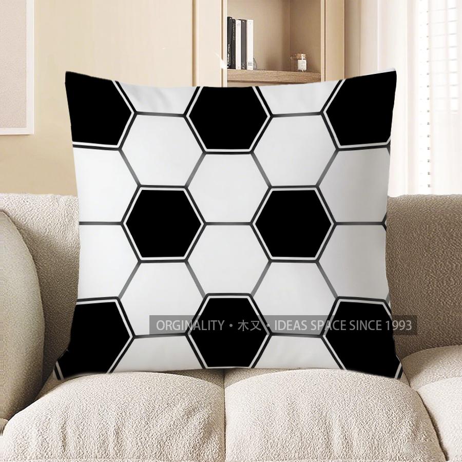 Home Decor Soccer Balls Pattern Decorative Cushion Cover Pattern Cushion Cover Suitable For Sofa Bedroom Car Pillow Cover