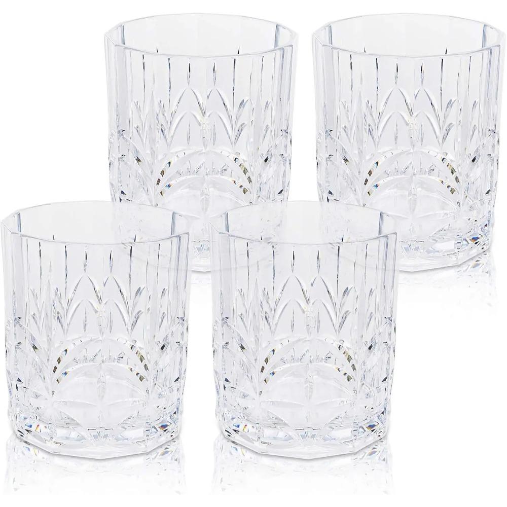 

Shatterproof Tritan Plastic Short Tumbler, Set of 4, 13oz - Myrtle Beach Drinking Glasses, Unbreakable Glasses for Set of 4 чистий