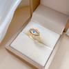 Real Gold Devil'S Eye Zircon Ring Opening Adjustable Simple Jewelry Japanese Ring Couple Ring
