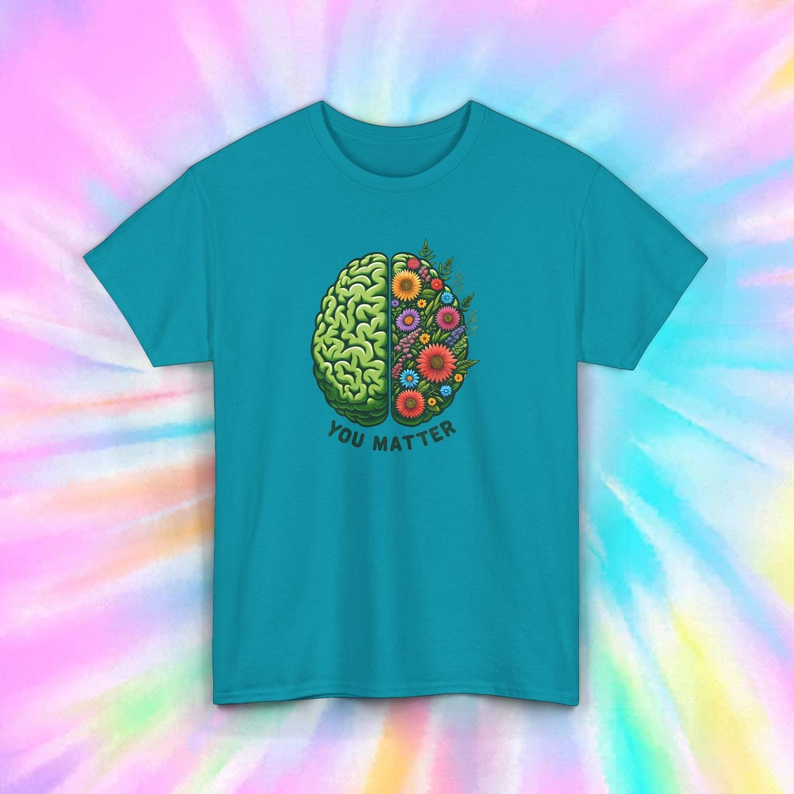 You Matter T-Shirt S-5XL Positive Mental Health Awareness Flowers Graphic Tee S