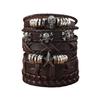 Foreign Trade Direct Supply Multi-color Alloy Skull Woven Leather Jewelry Men's Multi-layer Hand-woven Bracelet
