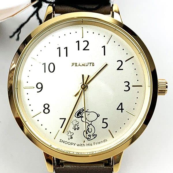 Watch Snoopy Bellows Belt Analog Metal Band Gold Brown [Fieldwork] PNT027-3 Women's