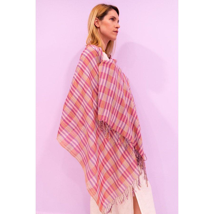 

Шелковый платок ручной работы Peace 70 x 190 см. Шаль Шарф Шейный платок Шейный шарф 70 x 190 разноцветный/розовый