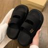 Thick-soled Velcro cool slippers for women's summer wear new height-increasing versatile and thin one-word casual sandals