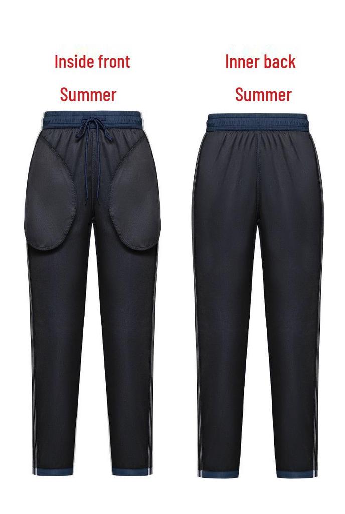 Thin Mesh Stripe School Uniform Pants for Junior & Senior High Students - Spring, Autumn, Summer