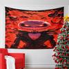 "Red Gothic Skull with Creepy Background" Pattern Wall Hanging Tapestry Decorative Tapestry Home Decor for Bedroom and Living Room