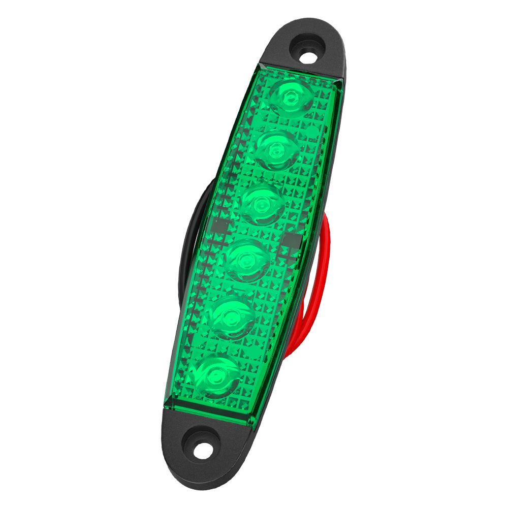 12V/24V 6-LED Yellow Side Warning Lights for Trucks, Lorries, and Boats