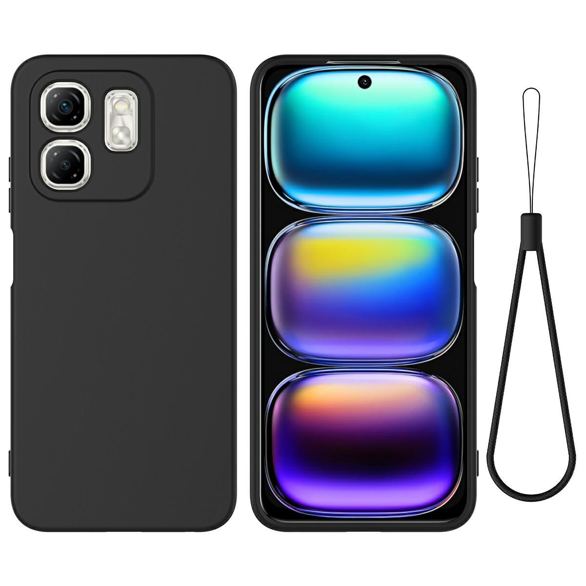 

For Infinix Hot 50i 4G/Smart 9 4G Case Liquid Silicone Anti-Scratch Phone Cover with Hand Strap D