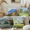 C-Claude MonetS Art Pillow Case Sofa Decorative Home Double-sided Printing Short Plush Cushion Pillow Cover Holiday Gift