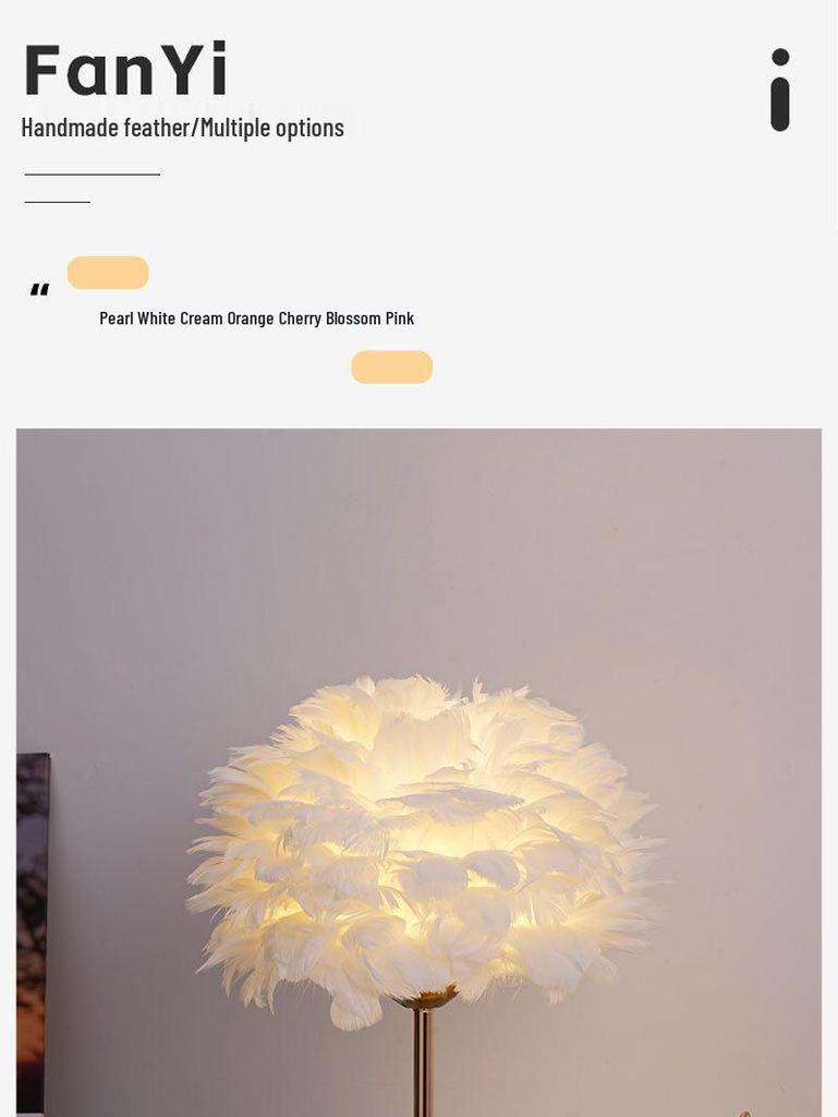 Crackle Ceramic Feather Table Lamp - Handmade Luxury Home Decor, Romantic Warm Light for Bedroom.