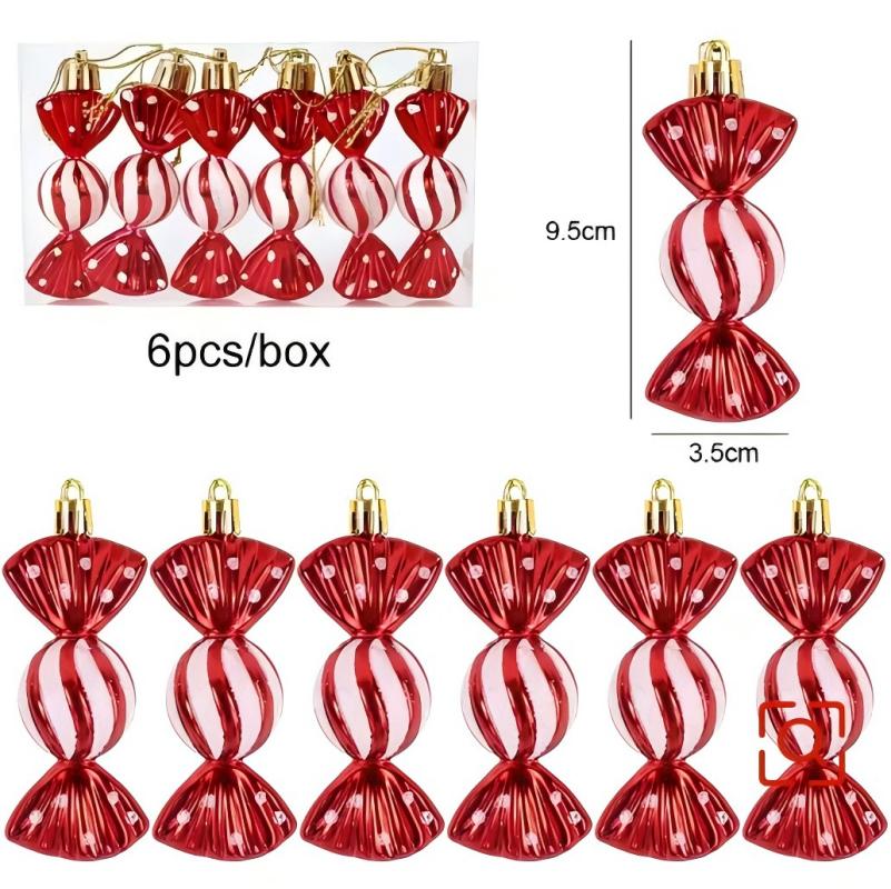 Christmas Candy Crutch Lollipop Party Decoration Christmas Ball Hanging Pendant Ornament Red White Candy Lollipop Cane Decors