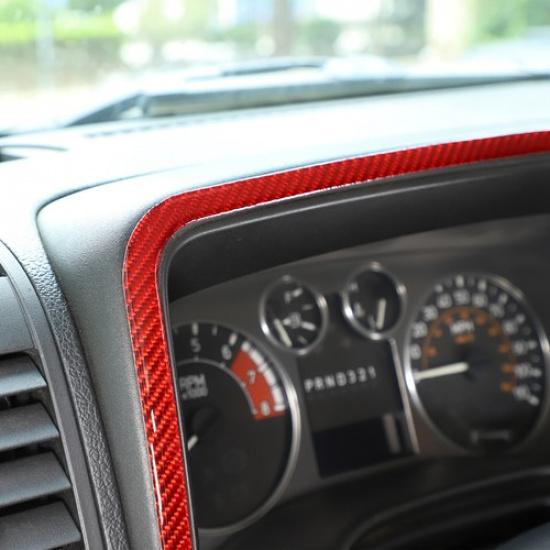 Red Carbon fiber Dashboard Panel Cover Trim Sticker For Hummer H3 2005-09