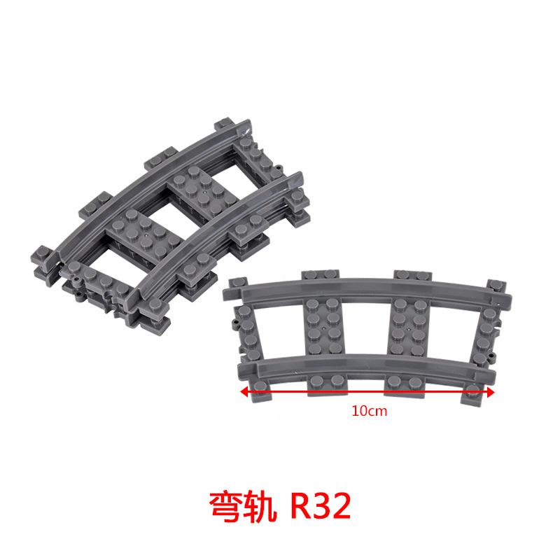 MOC Cross Track Railroad DIY Scene Building Blocks Multi Angle Curved Train Track Bricks Toys Rail Car Compatible With LEGO