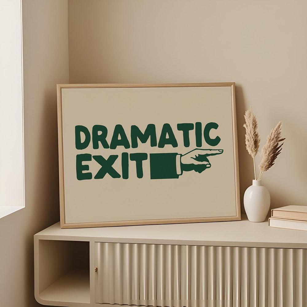 Dramatic Exit Hallway Exit Sign Art Poster Posters Canvas Painting Print Room Home Office Cafe Hotel Restaurant Room Wall Decor