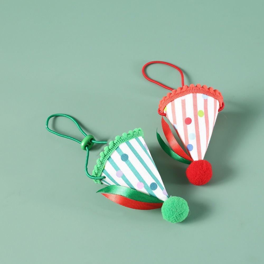 Pet Supplies Cute Christmas Pet Striped Scarf Cotton Washable Pet Christmas Hat Cartoon Adjustable Pet Bibs New Year