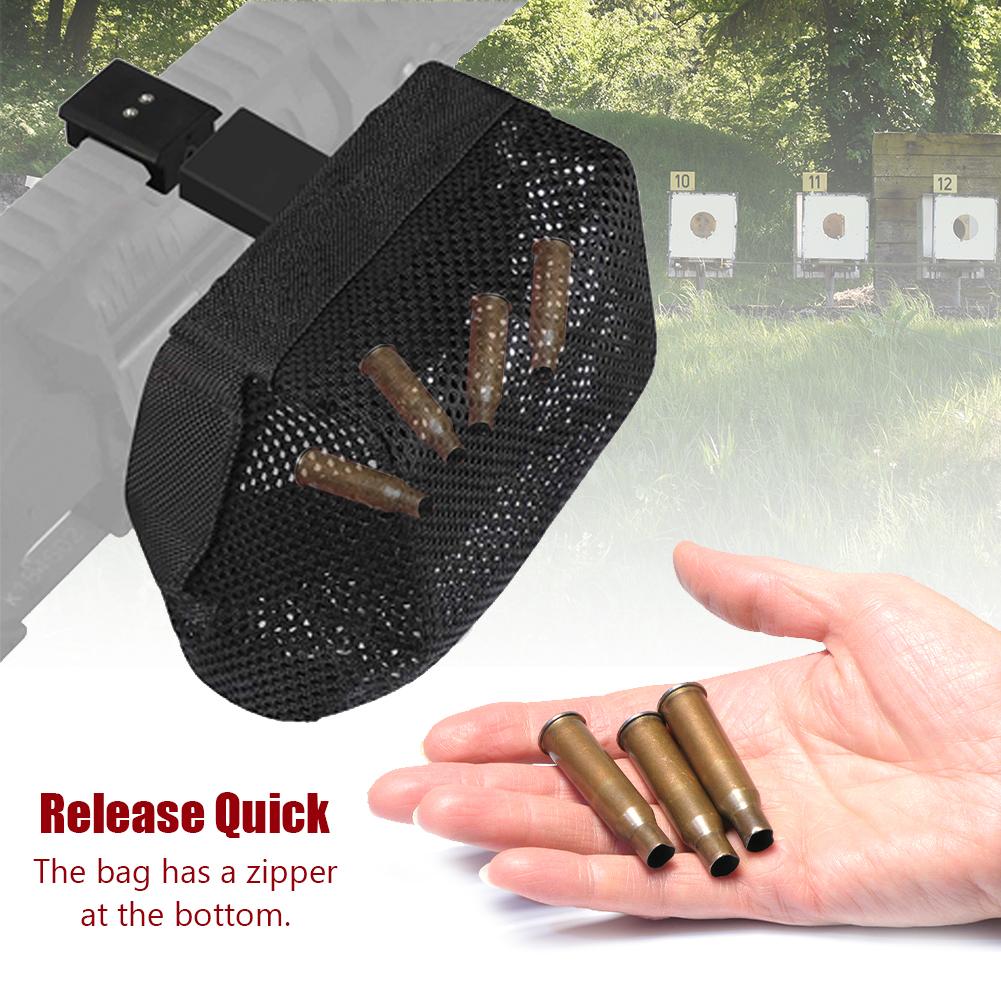 Quick Release Ammo Shell Bag Outdoor Ammo Bag Collection Net W/ Detachable Picatinny Brass Shell Catcher for Ammo Gear Accessory