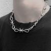 Punk Jewelry Set Barbed Wire Brambles Necklace Bracelet for Motorcyclists Bikers