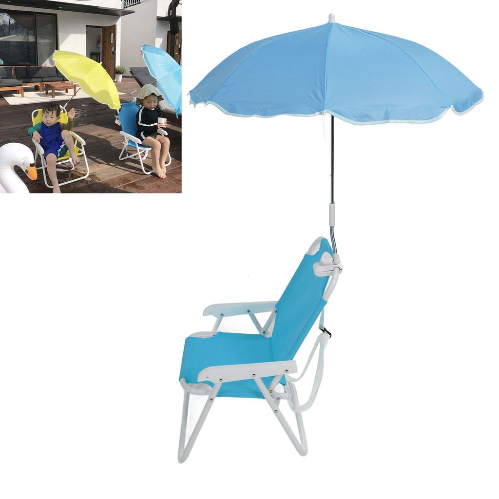 Children Beach Chair Folding Portable Camping Chairs Outdoor Lawn Sand Chair with Umbrella for Picnics Vacations Parties