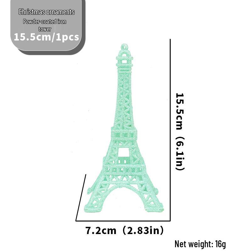 Glitter Eiffel Tower Ornament: Creative Christmas Display Prop