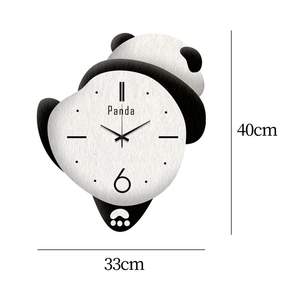 Decoração Panda Relógio de Parede Silencioso Relógio Decorativo Adorável a Pilhas Quarto Mudo Moda Relógios de Parede de Cozinha Movimento Contínuo