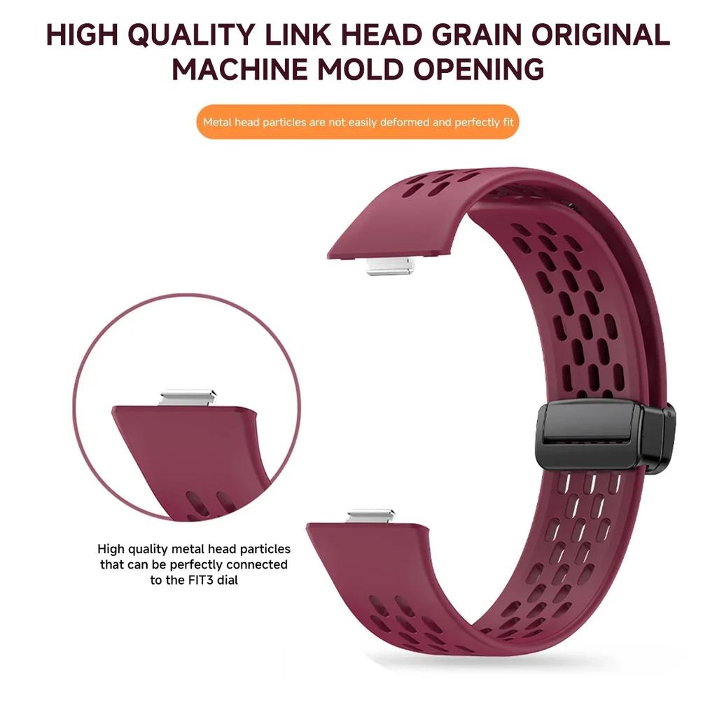 Magnetic Silicone Strap for Huawei Watch Fit 4 Fit 3 Sport Bracelet Wristband for Huawei Watch Fit 4 Pro Correa Belt Accessories