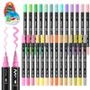 Shuttle Art Acrylic Marker Pastel Brush and Fine Twin Acrylic Paint for Writing On and Art Gift Pens, Colors, 28-Color Set, Tip, Pen, Pens,