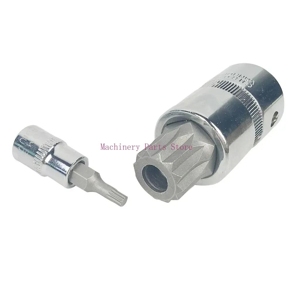 10dílná sada trojitých čtyřhranných bitů XZN s tupým uchycením, pohon 3/8" 1/4" 1/2", 12hranná sada MM nástrčných hlavic s ochranou proti neoprávněné manipulaci