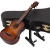 1/12 Scale Guitar with Stand and Case Musical Gift Instrument for Ornaments