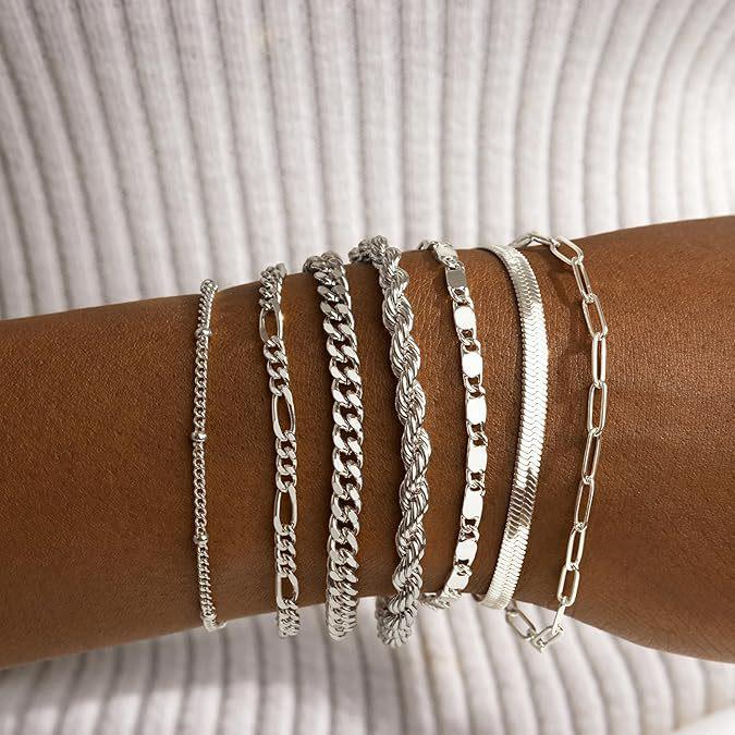 Bohemian Minimalist Women's Hand Jewelry Set: 6 Multi-layer Simple Bracelets