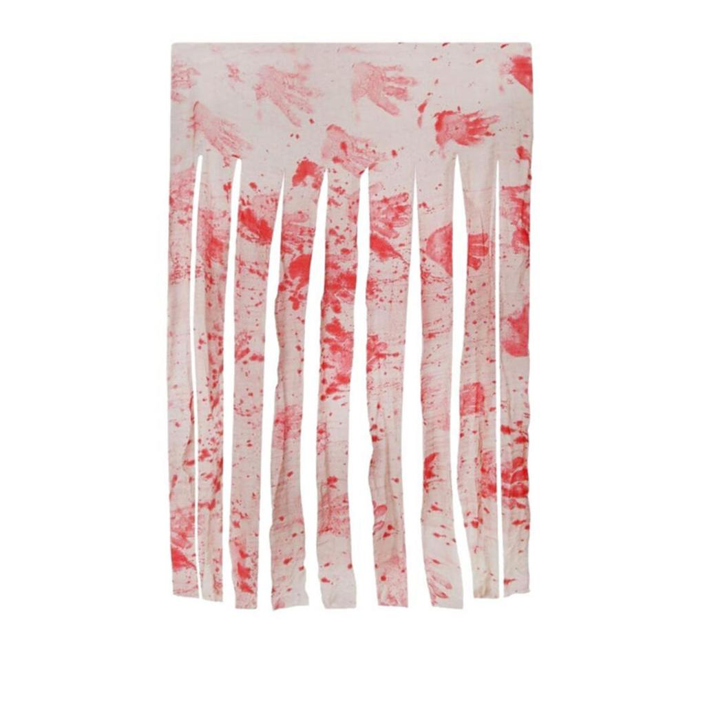 Halloween Decorative Door Curtain Blood Handprint Curtain Party Haunted House Door Pendant Horror Atmosphere Arrangement Props