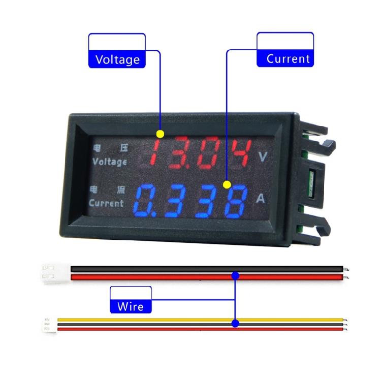 LED Voltmeter Ammeter Red & Blue Digital Multimeter Display Voltage Current Test
