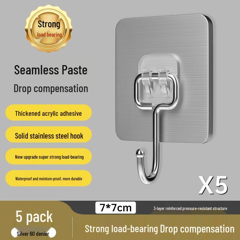 Transparent Strong Adhesive No-Drill Wall Hooks - No-Trace, Load-Bearing, Kitchen Sticky Hooks