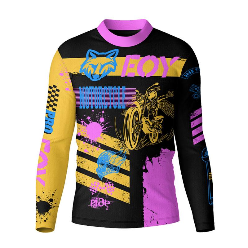 Spring and Autumn Round Neck 3D Printed Top Motocross Jersey Bicycle Jersey Fashionable Casual Sport Long Sleeved Men's T-shirts