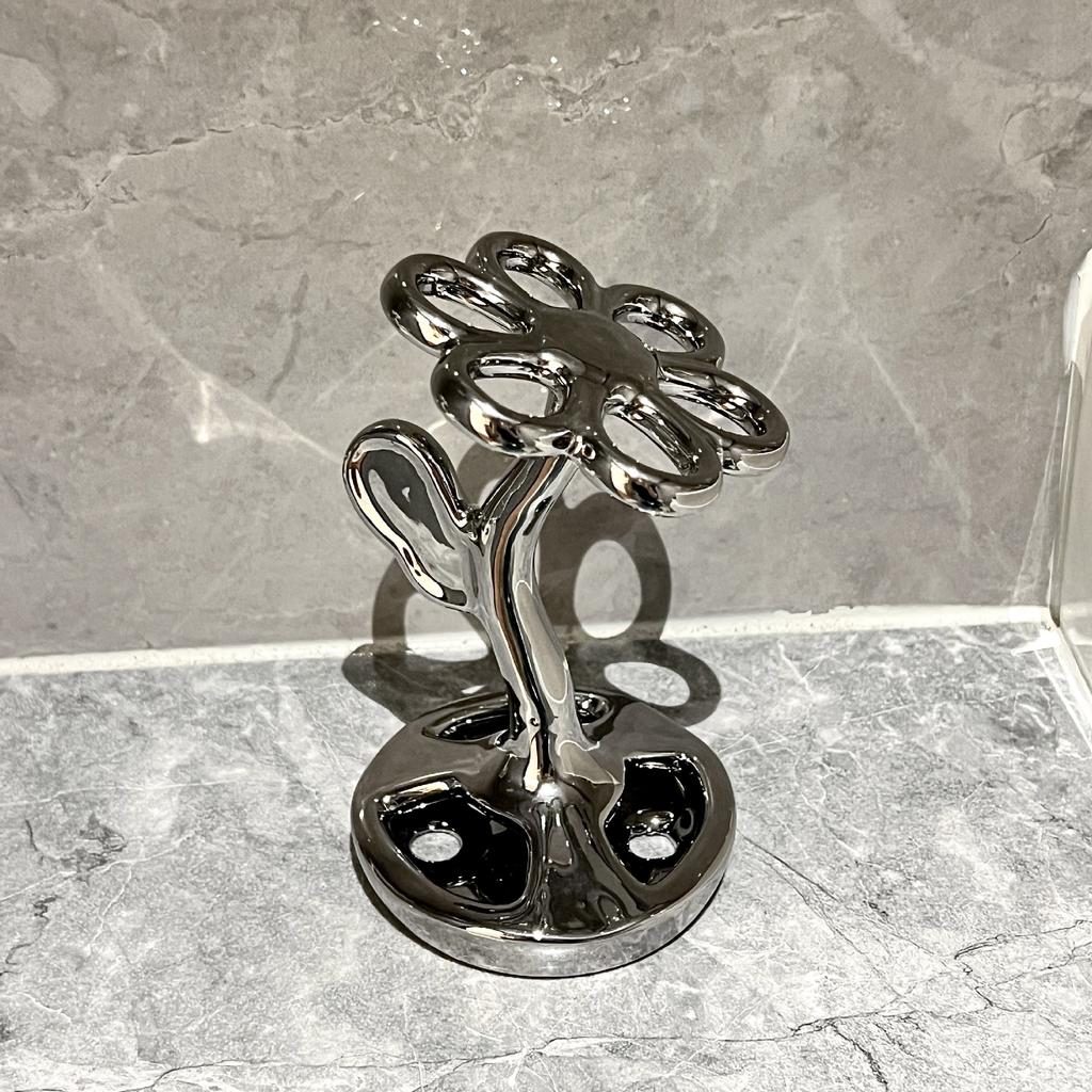 Blumenförmiges Aufbewahrungsregal Kreatives Keramik-Aufbewahrungsregal Badezimmer Kosmetik Schmuck Zahnbürsten-Aufbewahrungsregal Dekoration Organizer