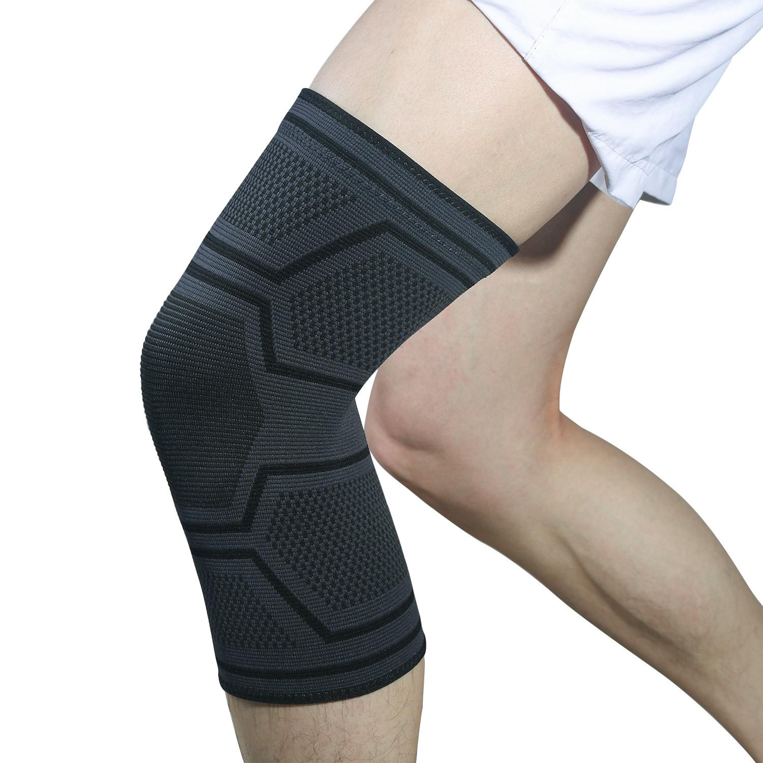

New Silicone Non-slip Sports Knee Pads Basketball Running Fitness Knee Pads Support Outdoor Mountaineering and Cycling Knitted Knee Pads XL