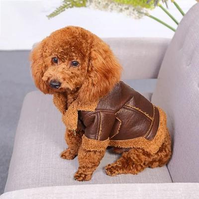 Warm Dog Motorcycle Jacket Windproof Dog Fur Jackets Winter Pet Clothes for Dogs Puppy Cats