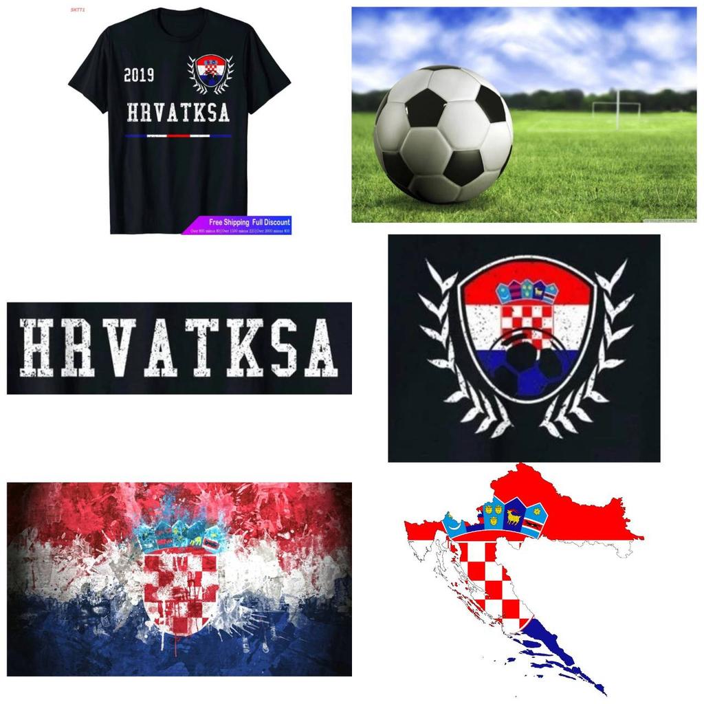 Croatia Croatian Football Soccer Jersey 2019 T-Shirt Graphic Retro Vintage 3D Print Men Women Unisex Short Sleeve Round Neck