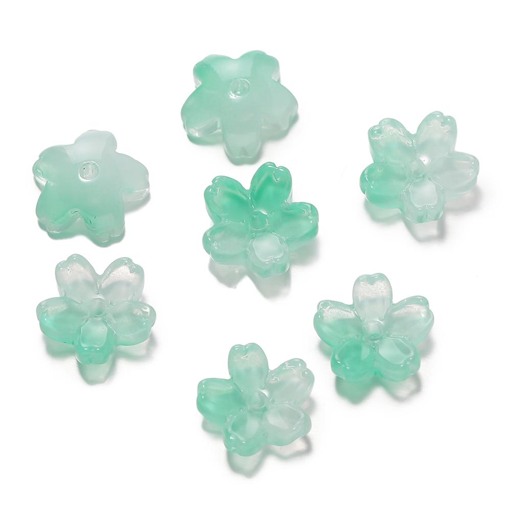 10Pcs/lot Glass Gradient Beads Cherry Blossom Scattered Beads Handcrafted DIY Production Jewelry Craft  Bracelet Accessories