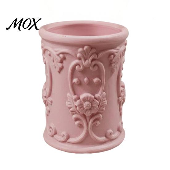 Luxury Desktop Storage Container 3D Printed Relief Pen Holder, European Retro Stationery Organizer for Makeup Brush Holder Pencils And Brushes,
