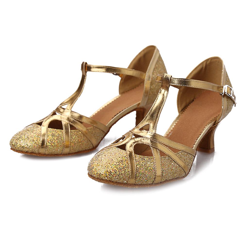 Womens Latin Dance Shoes Heeled Ballroom Modern Tango Sequin Dance Shoes heeled 5CM
