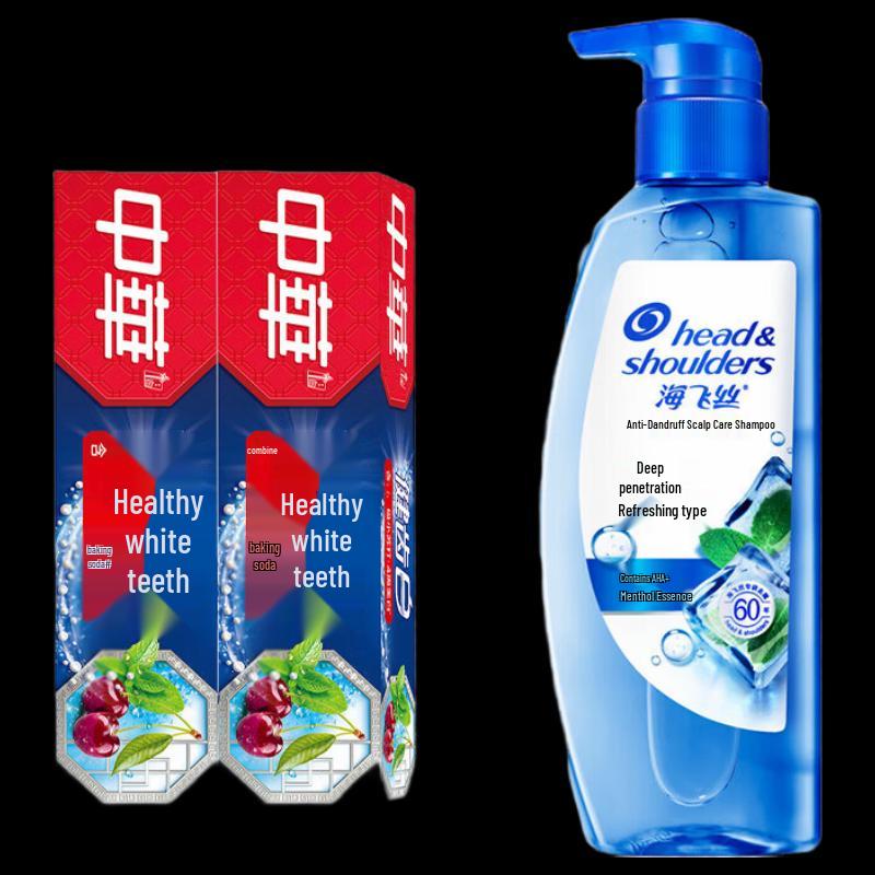 Набор: Отбеливающая зубная паста Zhonghua и шампунь против перхоти