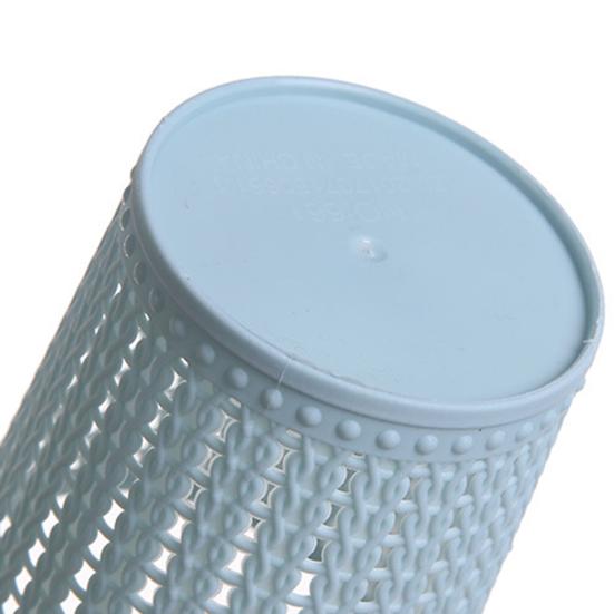 2 Stück Schreibtisch-Mülleimer Rattan-ähnliches Hohl Design Anti-Aging Mini Schreibtisch-Mülleimer Kompakte Größe