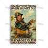 Artisian Fishing Metal Poster Sport Tin Sign Lure Bait Decorative Plaque Wall Decor Garage Bar Pub Club Hotel Cafe Kitchen Home