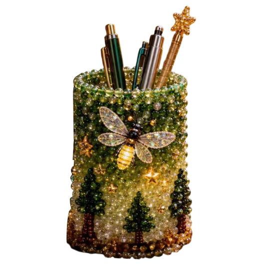 3D Beaded Pen Holder Kit DIY Tiny 3D Pencil Holder Bead Embroidery Kit H