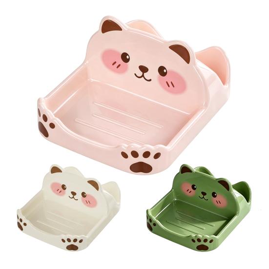 Decorative Kitchen Counter Organizer Cute Bear Pot Lid Holder for Countertop, Multipurpose ABS Plastic Spatula Spoon Rest, Easy Clean Cooking Utensils