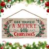 Festive Wall Hanging Ornament Christmas Wood Sign with Jute Rope, Have Yourself A Merry Holiday Porch Decor Little Rustic Door Hanger for Home