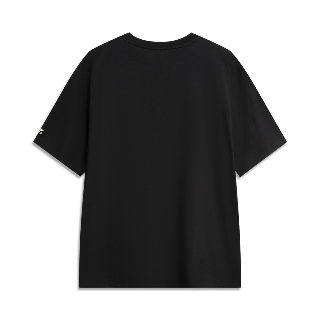 Li Ning Sports Lifestyle Series High Street American Vintage Casual Simple Solid Color Round Neck Pullover Loose Short Sleeve T-Shirt AHSV261-6