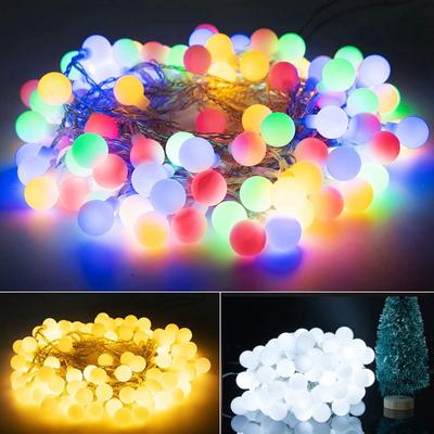 Indoor And Outdoor Led Lights 33 Feet 100 Led Waterproof Spherical Light String 8 Modes With Remote Control Party Garden Courtyard Bedroom Decoration