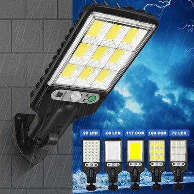 Lampada da parete solare a LED da esterno per cortile con 3 modalità, impermeabile, con sensore di movimento, illuminazione di sicurezza, lampioni per giardino, patio, sentiero